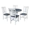 International Concepts 36 in. Solid Wood Round Top Pedestal Dining Table w/4 San Remo Dining Chairs in White/Heather Gray K05-36RT-C10-4 - alternate 1